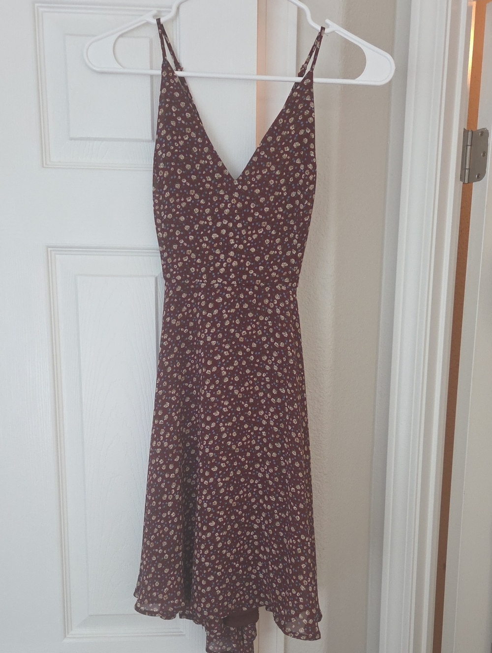 Lovely Day Burgundy Floral V-Neck Dress